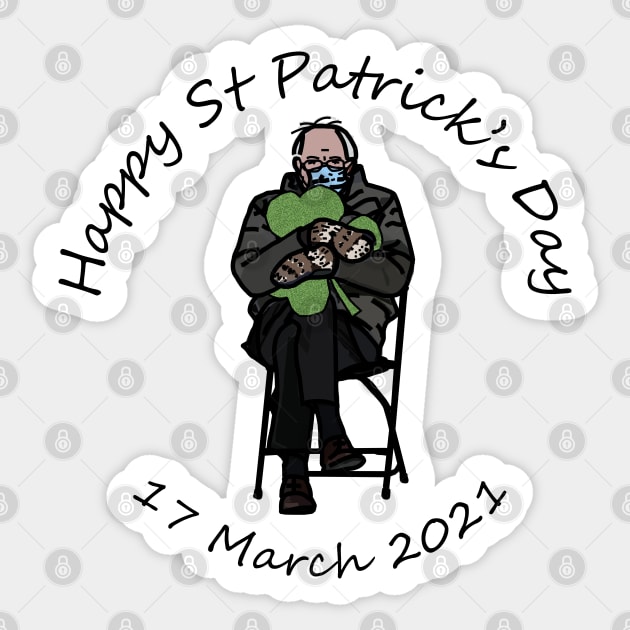 Happy St Patricks Day Bernie Sanders Sticker by ellenhenryart